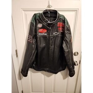 NASCAR Wilsons Leather Jacket Mens Dale Earnhardt Jr 88 Logo Embroidery Size XXL